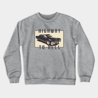 Highway to hell (Supernatural fan art) Crewneck Sweatshirt